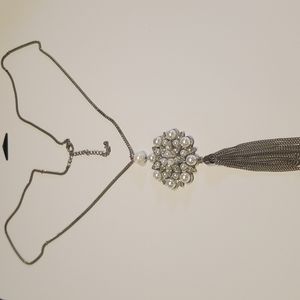 Pearl and CZ necklace